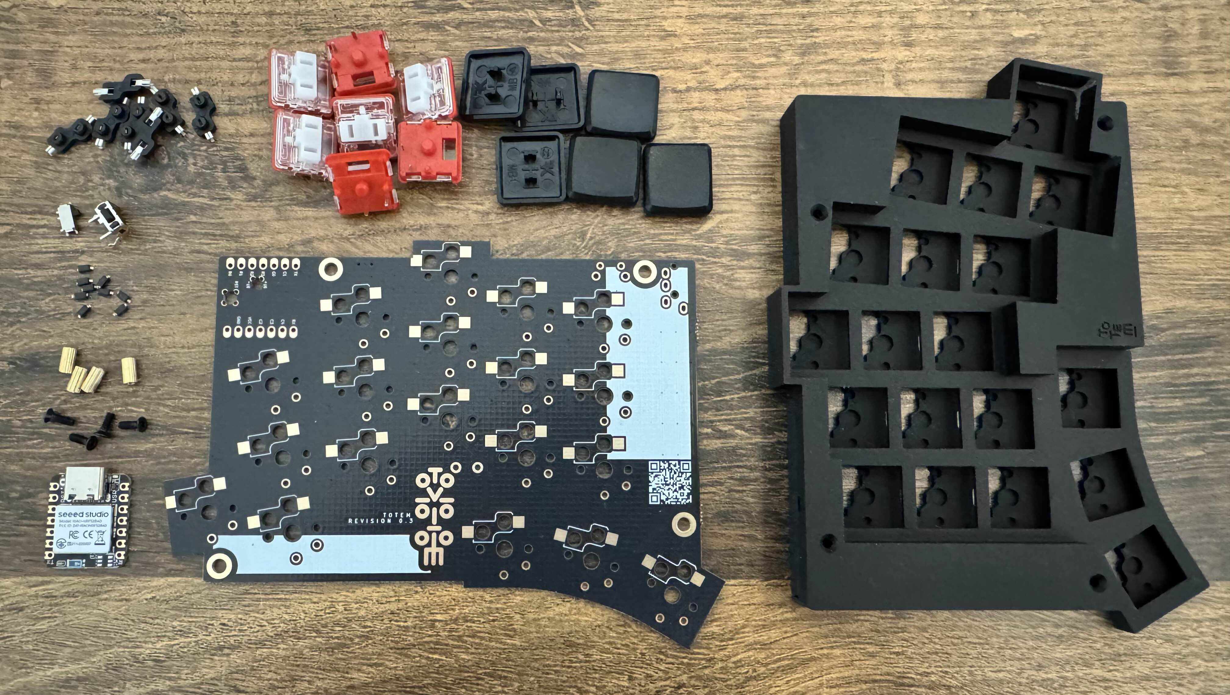 Essential components for the Totem keyboard build